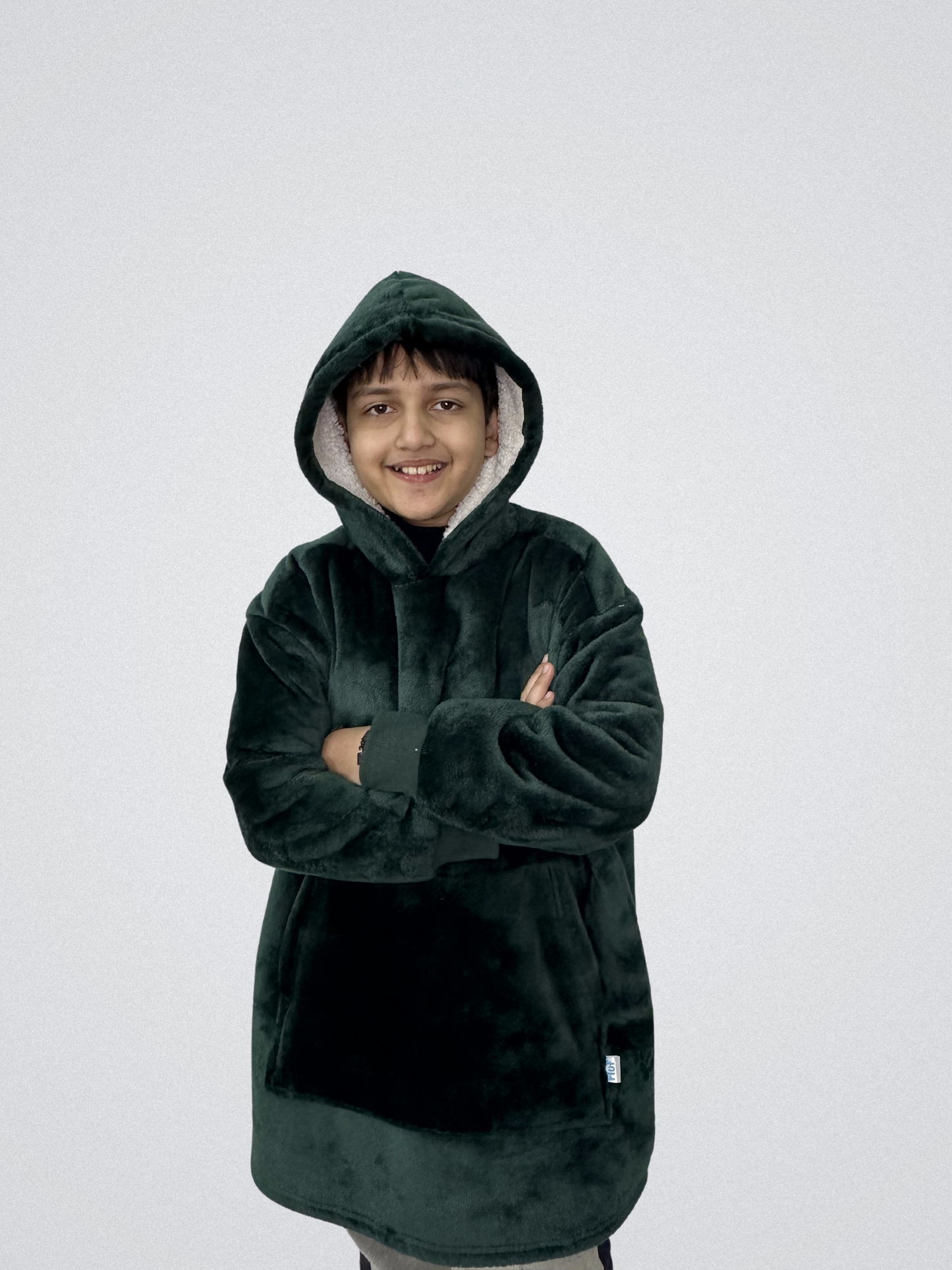 Forest Green Kids Blanket Hoodie