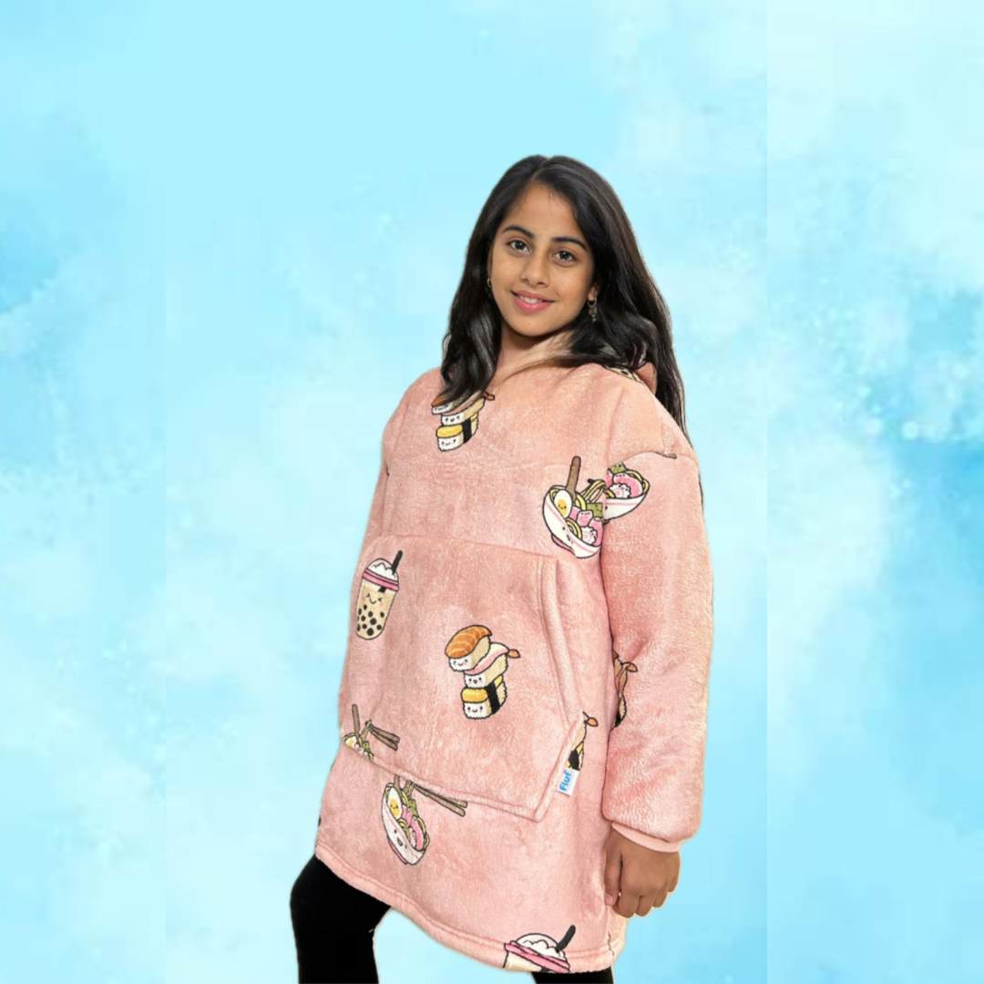 Sushi Mushi Blanket Hoodie for Kids