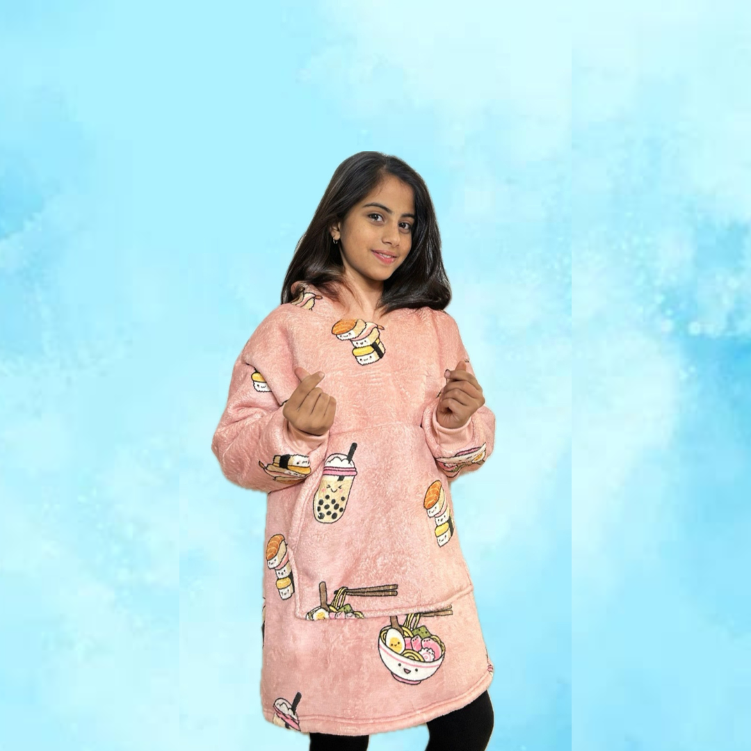 Sushi Mushi Blanket Hoodie for Kids