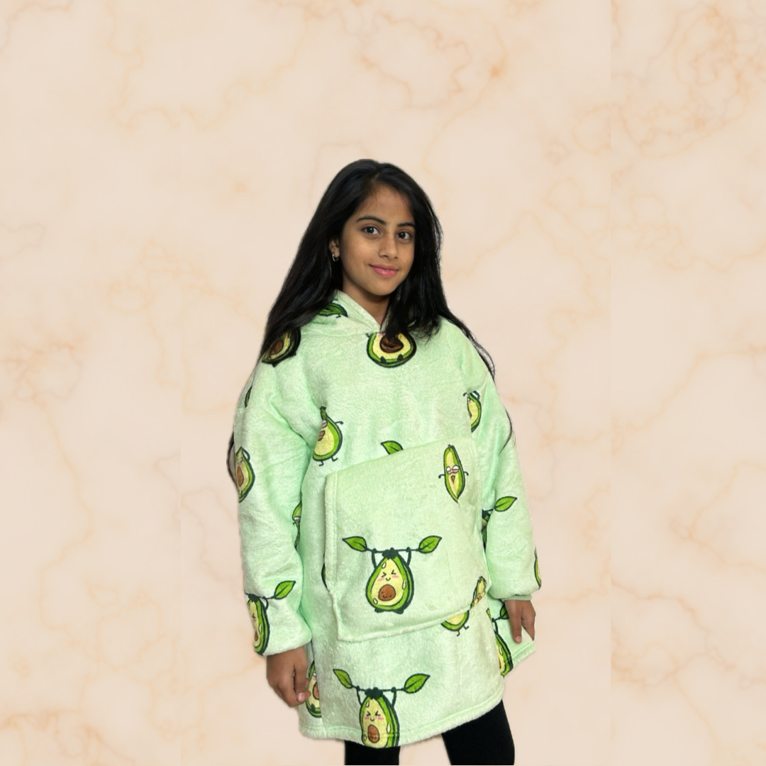 Avocado Blanket Hoodie for Kids