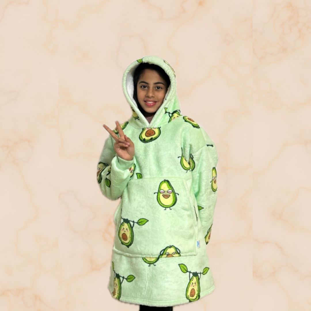 Avocado Blanket Hoodie for Kids