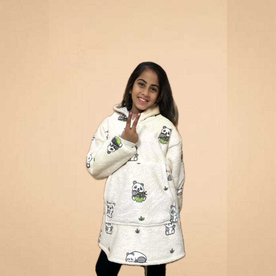 Panda Blanket Hoodie for Kids