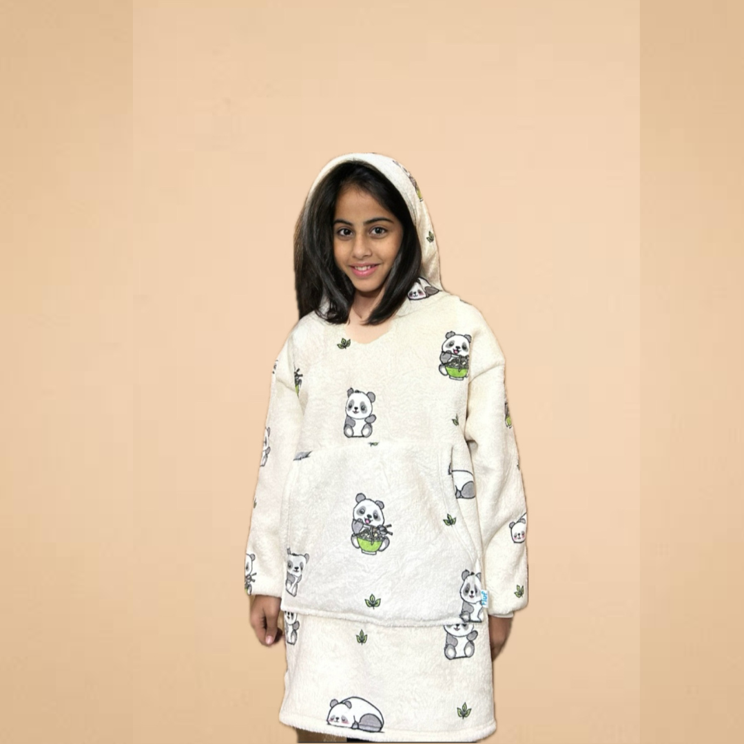 Panda Blanket Hoodie for Kids