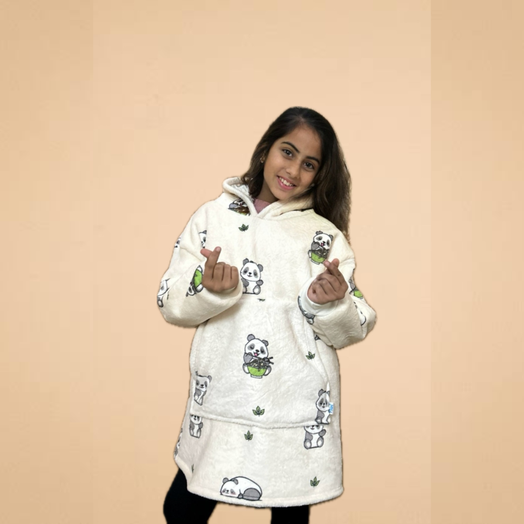 Panda Blanket Hoodie for Kids