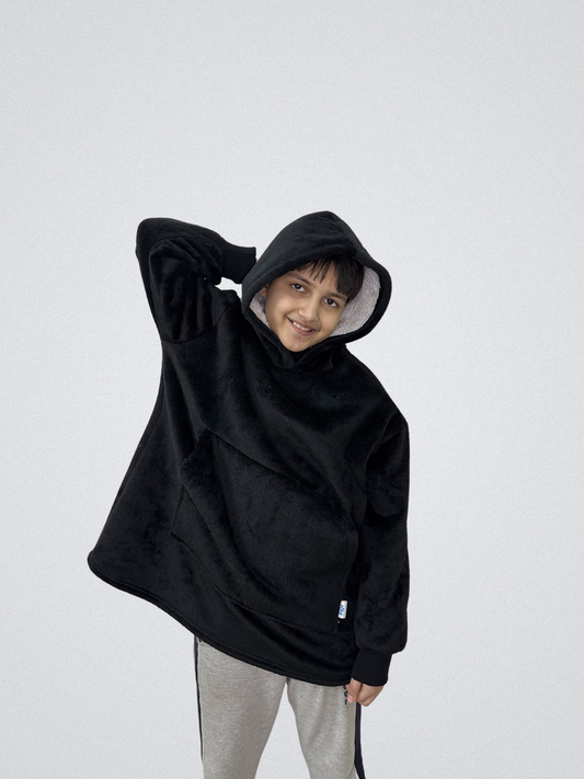 Black Kids Blanket Hoodie