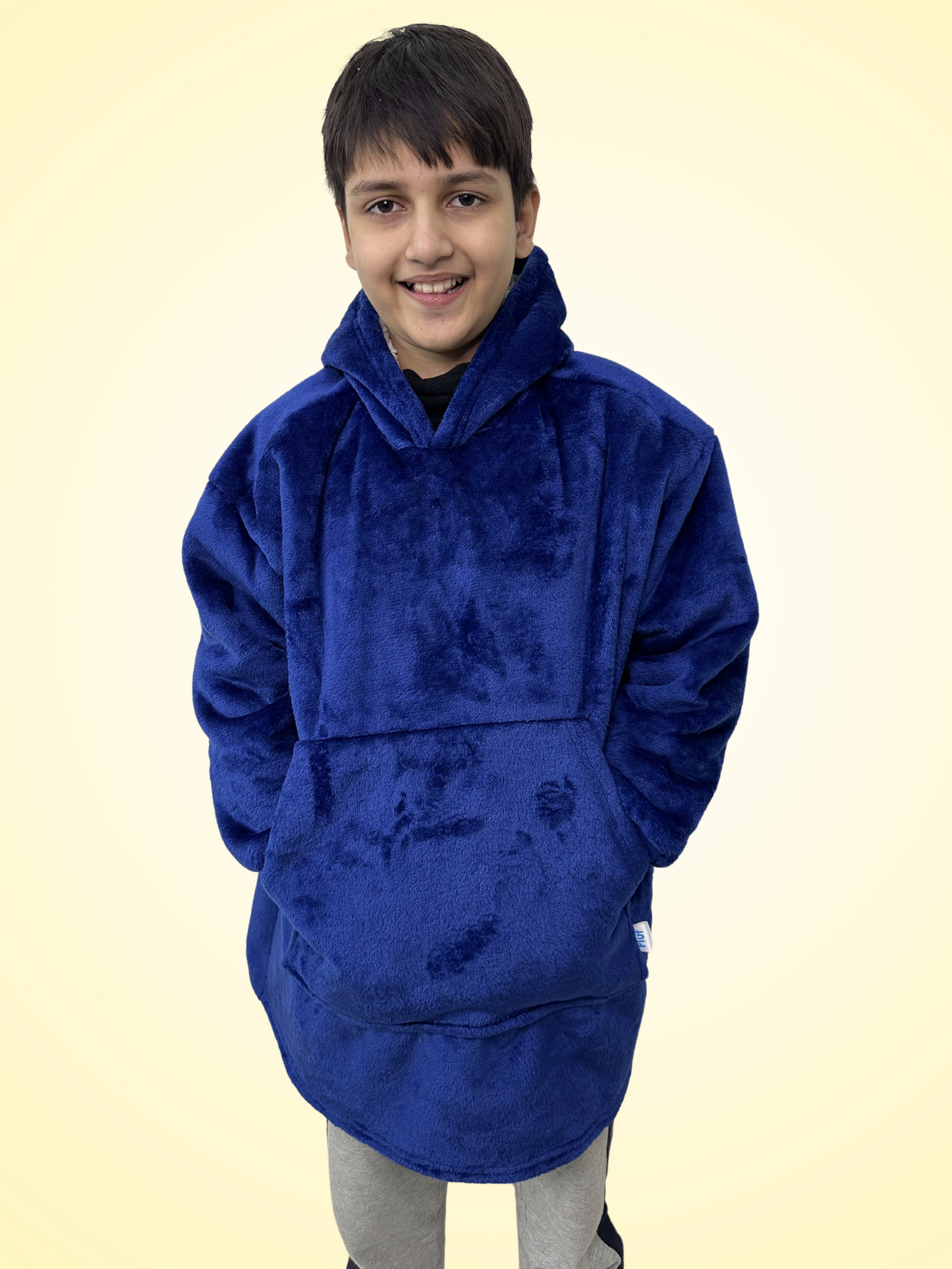 Navy Blue Kids Blanket Hoodie